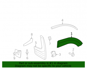 Rear left fender arch trim for Toyota RAV4 06-12