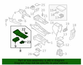 Mitsubishi Outlander 17-21 black center console trim, for electric handbrake