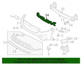 Front Bumper Absorber Kia Forte 19-21