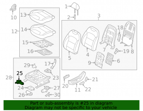 Hyundai Ioniq 17-19 front driver's seat cushion adjustment motor