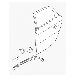 Rear left door assembly for Audi A4 B8 08-16 sedan