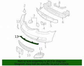 Lower front bumper trim Mazda3 03-08 HB