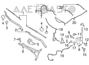 Lincoln MKX 16-18 Windshield Wiper Linkage with Motor