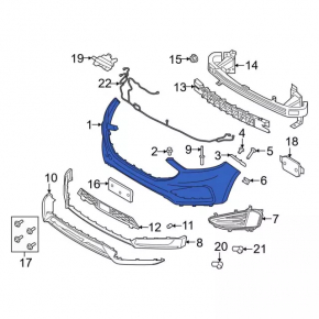 Front bumper bare Ford Edge 19 - without parking sensors FPS