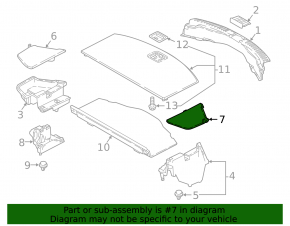 Left trunk pocket trim for Mazda CX-9 16-23