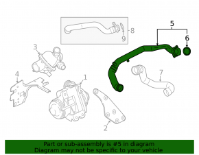Cooling pipe metal BMW 5 F10 10-16 3.0