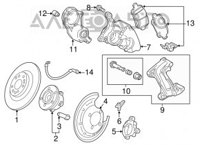 Rear left hub Chevrolet Bolt 17 - rusty