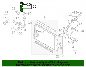 Intercooler pipe, right upper, VW Jetta 11-14 USA TDI