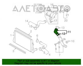 Intercooler pipe, right upper, VW Jetta 11-14 USA TDI