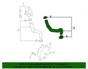 Upper cooling hose for Kia Stinger 18-21 radiator, 2.0