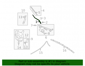 Right wiper arm for Infiniti G25 G35 G37 4d 06-15