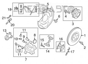 Rear left caliper Volvo XC90 16-22 electric, rusty