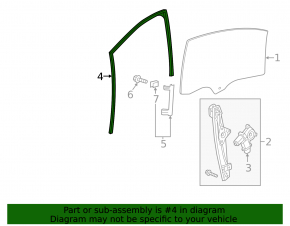 Glass seal front left Chevrolet Bolt 17-