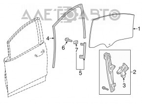 Front left glass seal Chevrolet Bolt 17-21