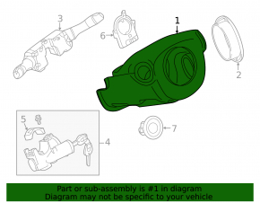 Nissan Rogue 17-20 black steering column surround, 2-piece assembly