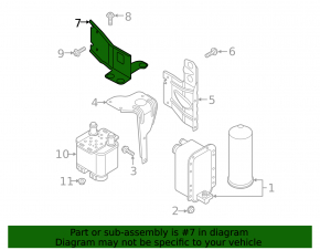 Bracket for the air conditioning system cooler Audi E-Tron 19-23