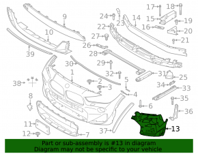 Left fog light bracket for BMW X2 F39 18-23 2018-23