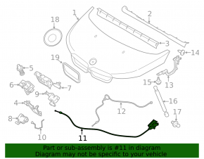 BMW i3 14-20 hood lock release cable for lock