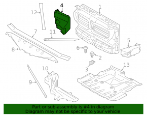 Additional radiator air duct left BMW 5 F10 11-13