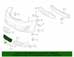Toyota Camry v50 12-14 usa SE front bumper lower grille