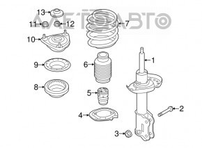 Front right shock absorber Kia Soul 14-19