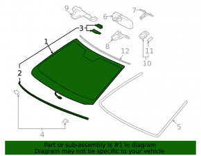 Lexus LS460 07-08 USA PGW Windshield