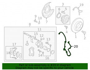 ABS sensor rear left Hyundai Veloster 12-17
