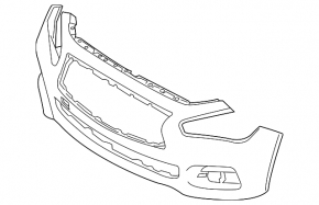 Bare front bumper Infiniti Q50 18-21 without parking sensors, without washers