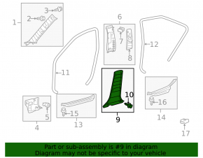 Toyota Camry v40 lower right center pillar trim