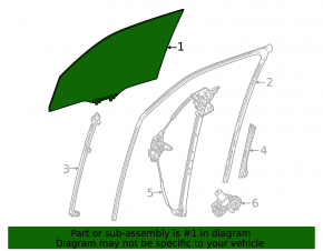 Front right door glass for Lexus LX600 22-24