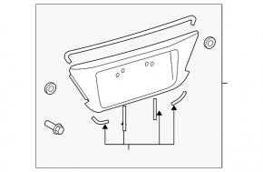 Lexus ES350 07-12 trunk lid trim with chrome molding without tube