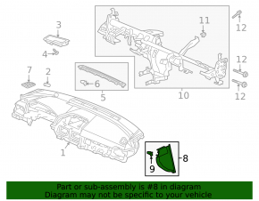 Honda Accord 18-22 black right side panel trim