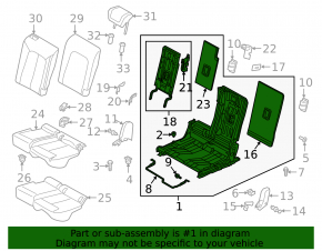 Left rear seat runner for Audi Q3 83A 19-25 without frame