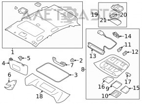 Ceiling light central Subaru Forester 19- SK gray