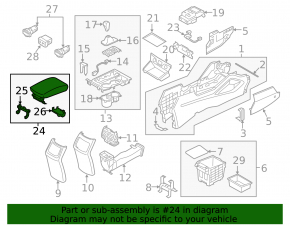 Central console armrest Hyundai Tucson 16-18 leather gray