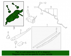 Windscreen wiper trapezoid with motor rear 5d Subaru Impreza 17-23 chip broken