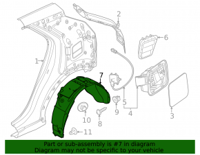 Rear left fender liner Kia Niro 23-