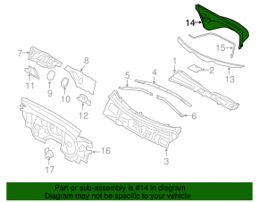 Windscreen wiper pan metal Audi Q5 8R 09-17