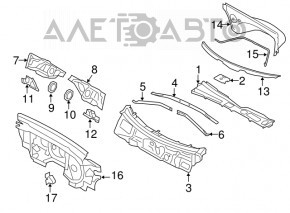 Windscreen wiper pan metal Audi Q5 8R 09-17