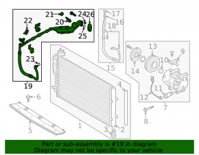 Air conditioner tube heater-condenser Kia Soul 14-16 1.6