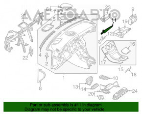 Front panel trim right Mercedes GLC 16-19 gray, scratches
