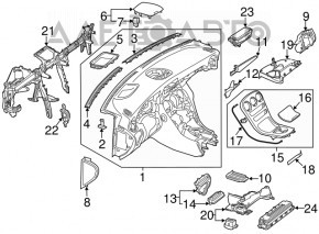 Front panel trim right Mercedes GLC 16-19 gray, scratches