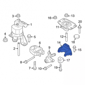 Engine Mount Bracket Left Lincoln MKZ 13-16 Hybrid, 2.0T