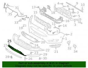 Lower grille of the front bumper Ford Focus mk3 15-18 rest Sport