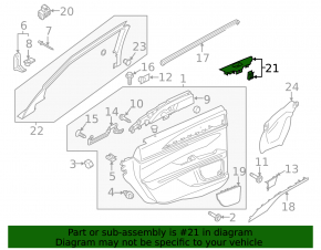 Lincoln MKZ 17-20 rear right window control trim, black, textured