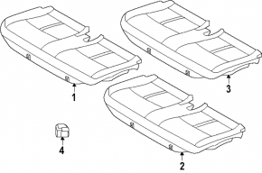 Rear seat cushion, 3rd row, Mazda CX-90 24-26, black leather, 60/40