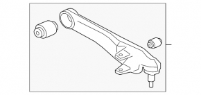 Lower control arm, front right, rear, Land Rover Range Rover Velar 18-25