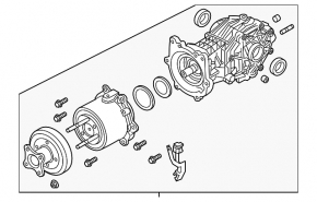 Rear differential gearbox Nissan Pathfinder 13-20 113k broken fasteners