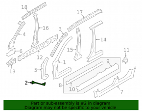 Rear left underbody strut Subaru Forester 14-18 SJ