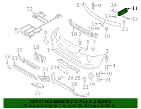 Fang of the front bumper reinforcement left BMW X3 F25 11-17